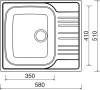 Nerezový dřez Sinks STAR 580 V 0,6mm matný STSSTM5805106V