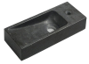 Sapho BLOK kamenné umývátko 38x14cm, baterie vpravo, antracit 2401-31