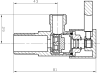 Aqualine Rohový ventil 1/2"x3/8", kulatý, chrom 5317