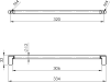 Sapho Kovová úchytka vroubkovaná, 334/320mm, černá mat 12462