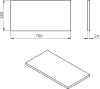 Sapho PLATO deska Rockstone 700x24x360mm, bílá mat PL076-0101