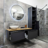 Mereo Mailo, koupelnová skříňka, 61cm, dub Riviera, černé madlo, černé madlo CN520SB