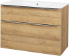 Mereo Mailo, koupelnová skříňka s keramickým umyvadlem 101 cm, dub Riviera, chrom madlo CN522