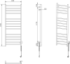 Sapho REDONDO elektrický sušák ručníků, kulatý, 600x1500 mm, 130 W, nerez lesk ER250V