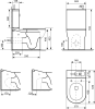 Aqualine JALTA HYGIE WC kombi s umývátkem, Rimless, spodní/zadní odpad, bílá PB103H