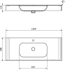 Sapho EMICO umyvadlo, Rockstone, 130x50cm, límec L, bílá mat EM130-B1M-L