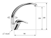 Sapho SALY stojánková dřezová baterie, výška 280mm, chrom SA511