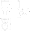 Aqualine MANUEL WC kombi, dvojtlačítko 3/6l, spodní odpad, bílá PS8814