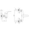 Aqualine AQUALINE 35 nástěnná dřezová baterie 3/4", bez ramínka, chrom 52129