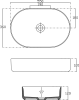 Isvea INFINITY OVAL keramické umyvadlo na desku, 55x36cm, bílá 10NF65055