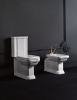 Kerasan WALDORF WC kombi, spodní/zadní odpad, bílá-chrom WCSET04-WALDORF