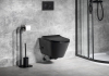 Sapho AVVA CLEANWASH závěsná WC mísa, integrovaná baterie a bidet. sprška, Rimless, 35, 5x53cm, černá mat 100315-110