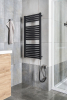 Aqualine TONDI-E elektrické otopné těleso rovné 450x970 mm, 300 W, černá mat DE456T