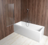 Aqualine VILMA vanová zástěna 600x1400 mm, chrom, levá, sklo matné AQ6018L