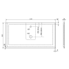 Sapho TREOS pracovní deska 1116x513 mm, rockstone, bílá mat TX112-0101