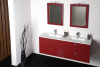 Sapho Koupelnový set MITRA 120, dvojumyvadlo, bordo KSET-007