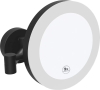 Sapho X-ROUND BLACK kosmetické zrcátko závěsné LED, Ø 200mm, černá mat XR016B