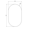 Aqualine Zrcadlo s broušenou hranou oválné 50x85cm, CU free 22504