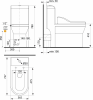 Sapho HUBERT WC kombi s elektronickým bidetem USPA LUX, spodní/zadní odpad, bílá UB-6635RU-2