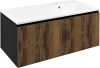 Sapho LOREA skříňka s umyvadlem 101x46x51, 5cm (30+70 cm), pravá, dub collingwood/černá mat LE070-1935-R-03