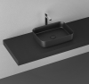 Isvea INFINITY RECTANGLE keramické umyvadlo na desku, 50x36cm, černá mat 10NF65050-2N