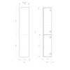Sapho ESPACE skříňka 35x172x32cm, 2x dvířka, levá/pravá, carina strip ESC230-4141S
