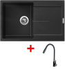 Granitový dřez Sinks ULTIMA 790 Pureblack + ELASTA S černá matná G25426