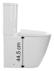 Sapho TURKU WC kombi, zvýšený sedák, Rimless, spodní/zadní odpad, bílá PC104WR