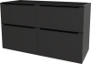 Mereo Mailo, koupelnová skříňka 121 cm, černé madlo, Multidecor, Černá Supermat CN593SBCIPM