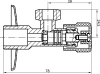 Aqualine MULTITURN rohový ventil 1/2"x3/8", pár, chrom 5316