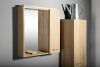 Aqualine ZOJA/KERAMIA FRESH galerka s LED osvětlením, 60x60x14cm, pravá, dub platin 45028