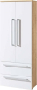 Mereo Bino, koupelnová skříňka vysoká, dvojitá 163 cm, bíla/dub CN679