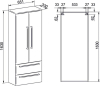Mereo Bino, koupelnová skříňka vysoká, dvojitá 163 cm, bíla/dub CN679