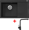 Granitový dřez Sinks RIM 780 L Granblack + Elka černá matná G5530