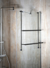 Sapho Závěsný držák ručníků na sprchovou zástěnu 600x730x125mm, černá mat 1301-09B