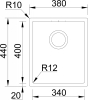 Nerezový dřez Sinks BOX 380 RO 1,0mm RDBOK3804401RO