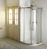 Gelco ANTIQUE čtvrtkruh. zástěna 1000x1000, posuv. dveře dvoukřídlé, ČIRÉ sklo, bronz GQ5210C