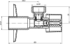 Aqualine Rohový kulový ventil 1/2"x3/8", pár, chrom 5306