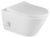 Sapho AVVA CLEANWASH závěsná WC mísa, integrovaná baterie a bidet. sprška, Rimless, 35, 5x53cm, bílá 100315