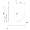 Polysan FLEXIA vanička z litého mramoru čtvrtkruh, s možností úpravy rozměru, 90x90cm, R550 91181