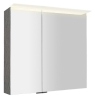 Sapho LINEX galerka s LED osvětlením, 80x70x15cm, dub stříbrný LX080-0011