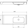 Sapho EMICO umyvadlo, Rockstone, 160x50cm, límec L, pravé, bílá mat EM160-B1R-L