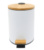 Aqualine BAMBUS odpadkový koš kulatý 5l, Soft Close, bílá mat BI007