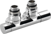 Sapho TWIN připojovací sada ventilů pro středové připojení, chrom CP401S