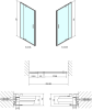 Polysan EASY sprchové dveře otočné 760-900mm, sklo Brick EL1638