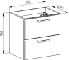 Mereo Leny, koupelnová skříňka s keramickým umyvadlem 60 cm, bíla, nové madlo CN811N