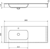 Sapho EMICO umyvadlo, Rockstone, 180x50cm, límec L, levé, bílá mat EM180-B1L-L