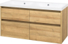 Mereo Opto, koupelnová skříňka s umyvadlem z litého mramoru 121cm, dub Riviera CN923M