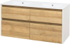 Mereo Opto, koupelnová skříňka s keramickým umyvadlem 121 cm, bílá/dub Riviera CN933