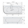 Polysan VIVA R MONOLITH asymetrická vana 170x75x60cm, bílá 78119M